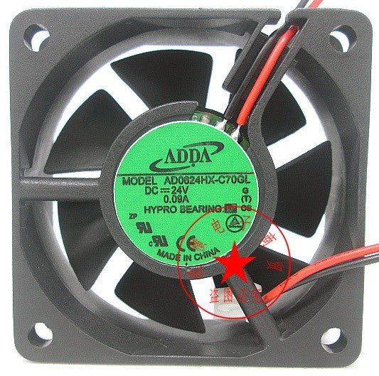 ADDA AD0624HX-C70GL 24V 0.09A 2wires Cooling Fan ADDA AD0624HX-C70GL 24V 0.09A 2wires Cooling Fan